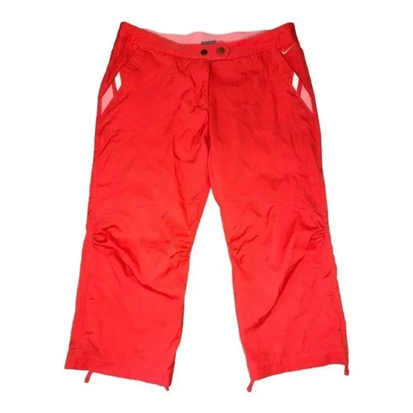 Nike Women’s Medium Orange Red Convertible Tie‎ Knee Athletic Pants - Picture 1 of 5